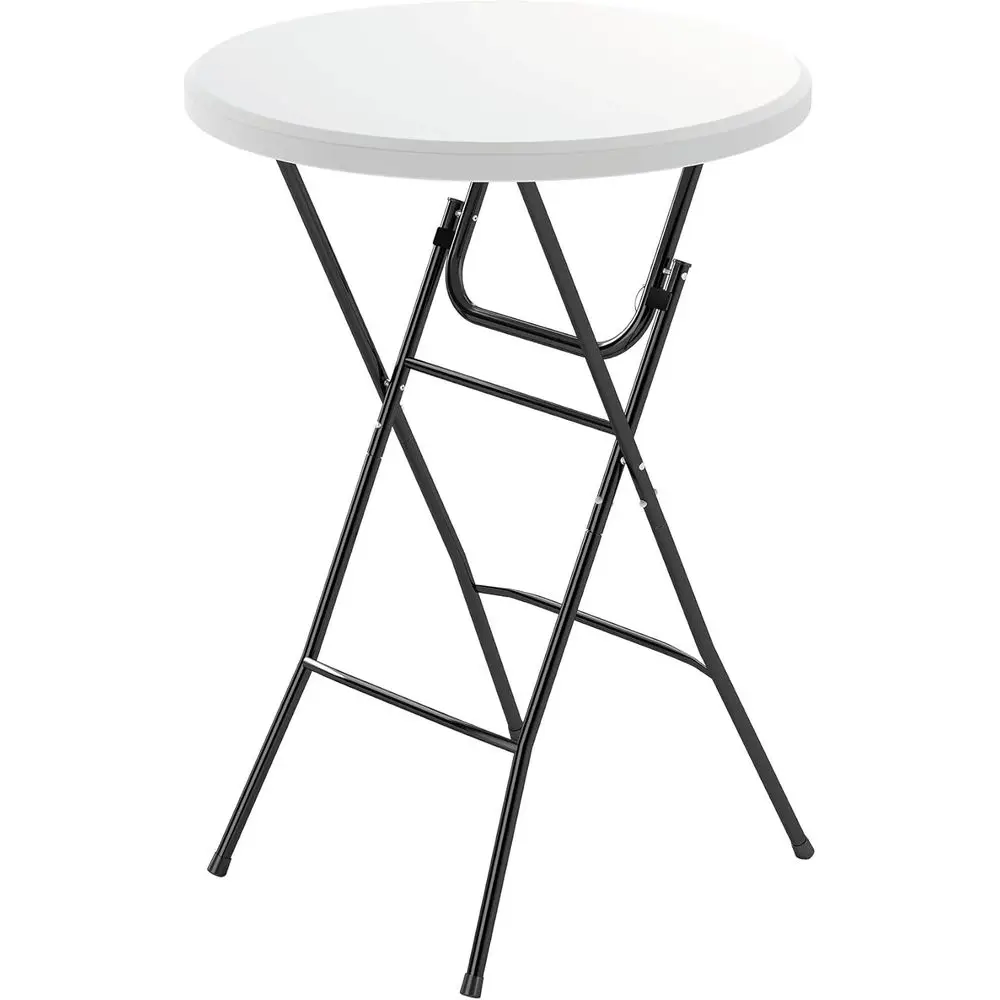 

32 Round Plastic High Top Bar Table, HDPE Material, 350LB Weight Capacity, Ideal for Outdoor Parties, Dining, Weddings, 1 Pack,