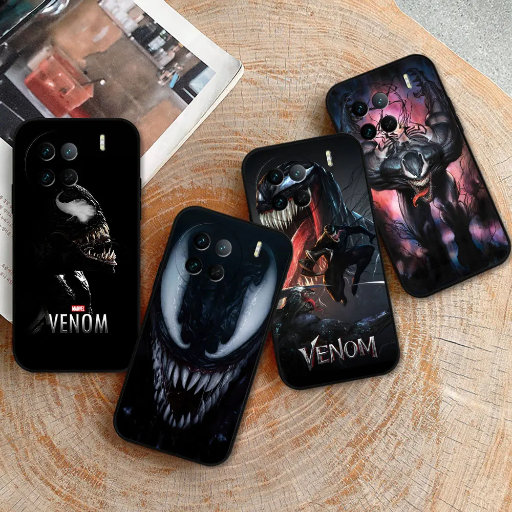 Marvel Black Venom Phone Case For VIVO X90 X80 X70 X60 X50 PRO X27 X23 X21 X21I X20 Y50 Y35 Y36 Y25 Y22S Y21 Y20 Y19 Cover Cqoue