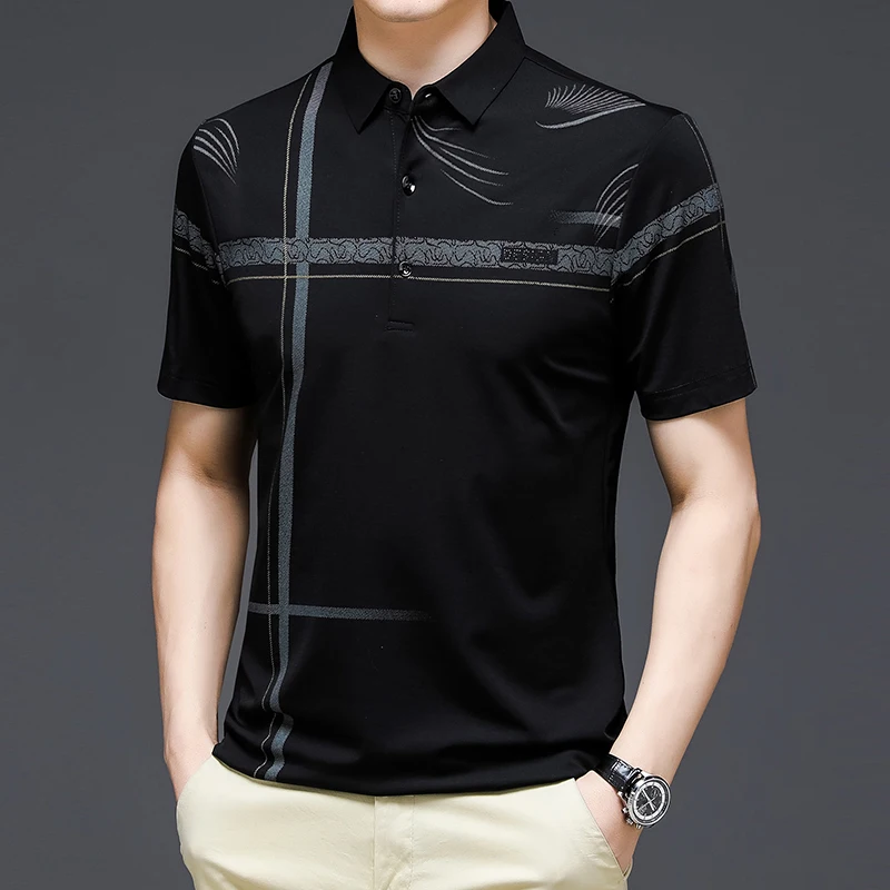 Men\'s Casual Fashion Polo Shirt Breathable and Comfortable Embroidered Top