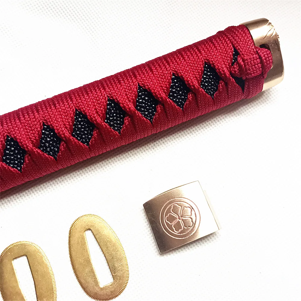 Top Quality 26CM Tsuka Brass Tsuba Fuchi Menuki Kashira Habaki Seppas Accessories For Japanese Katana Samurai Sword Fittings
