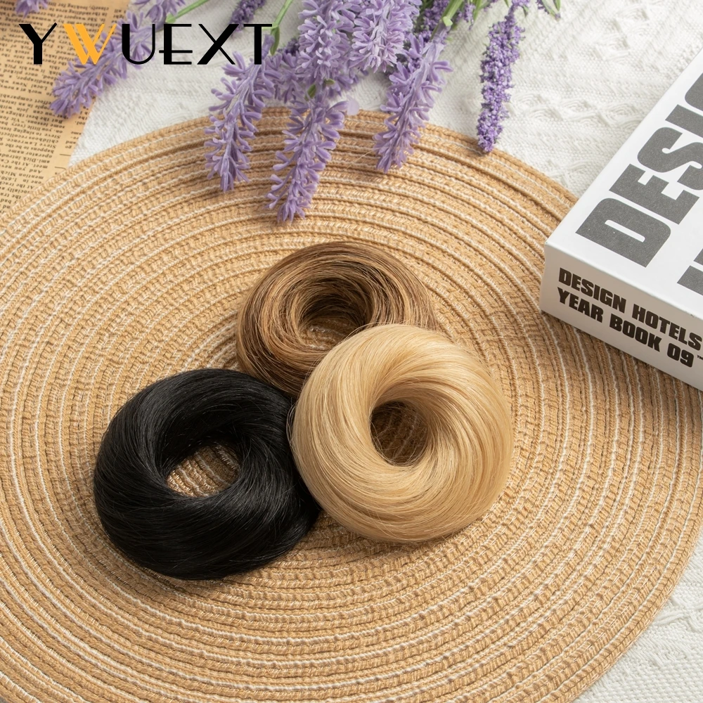 YWUEXT 100% Human Hair Donut Chignon Ponytail Hairpiece Brazilian Hair Pieces Bun For Women Scrunchies Updos