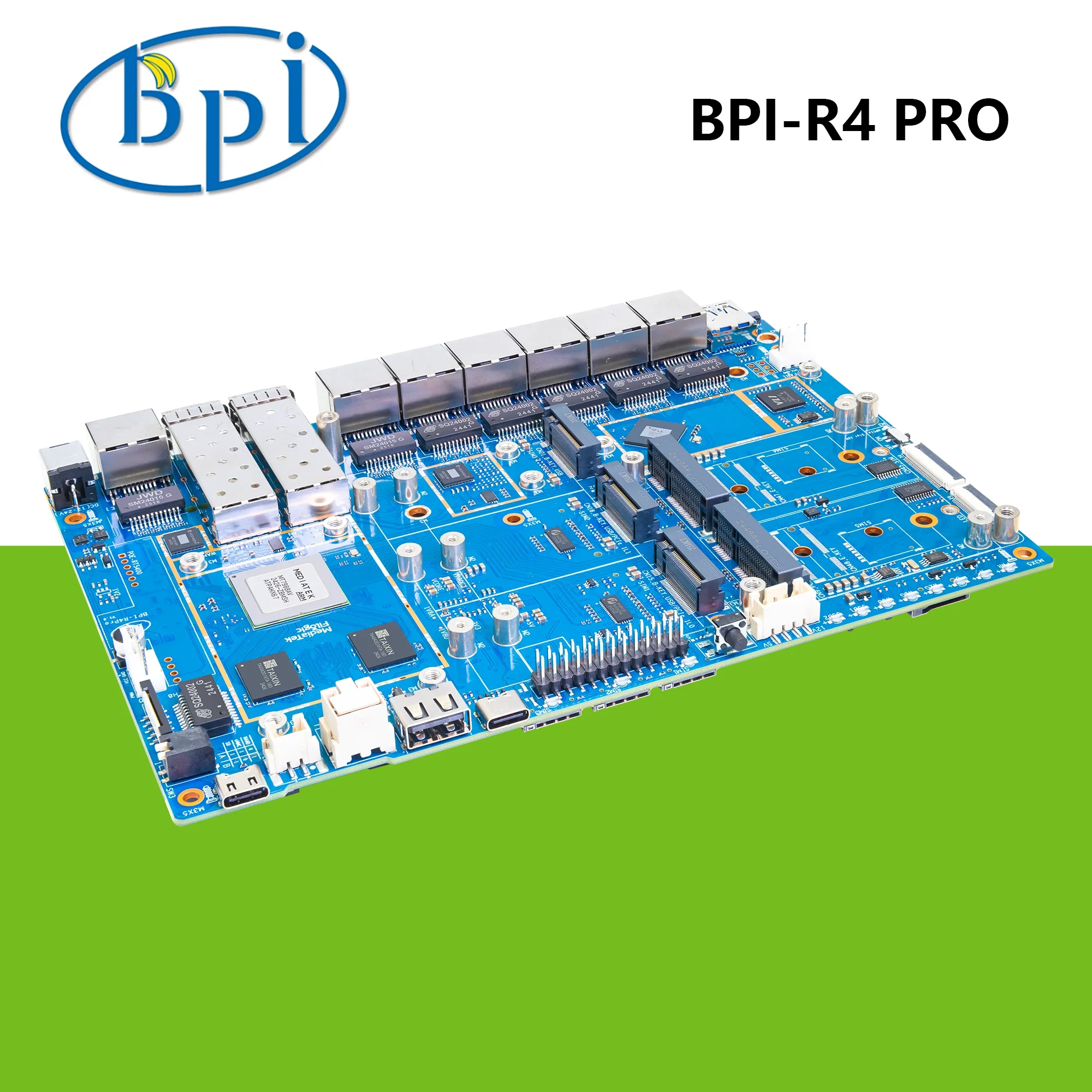 الموز Pi R4 PRO 8GB RAM Wifi7 راوتر مجلس MediaTek MT7988A رباعية النواة الذراع Cortex-A73 المعالج 8G eMMC مساعد المنزل