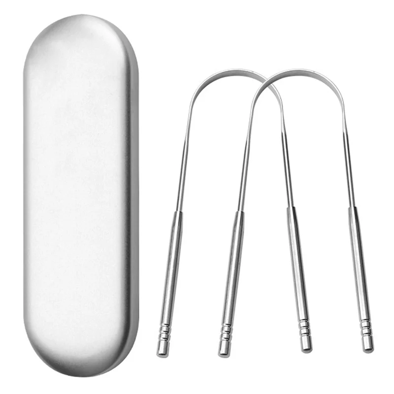 LITE-2 قطعة منظف اللسان، منظف اللسان المعدني، منظف اللسان للبالغين، أداة اللسان للعناية بالفم متينة