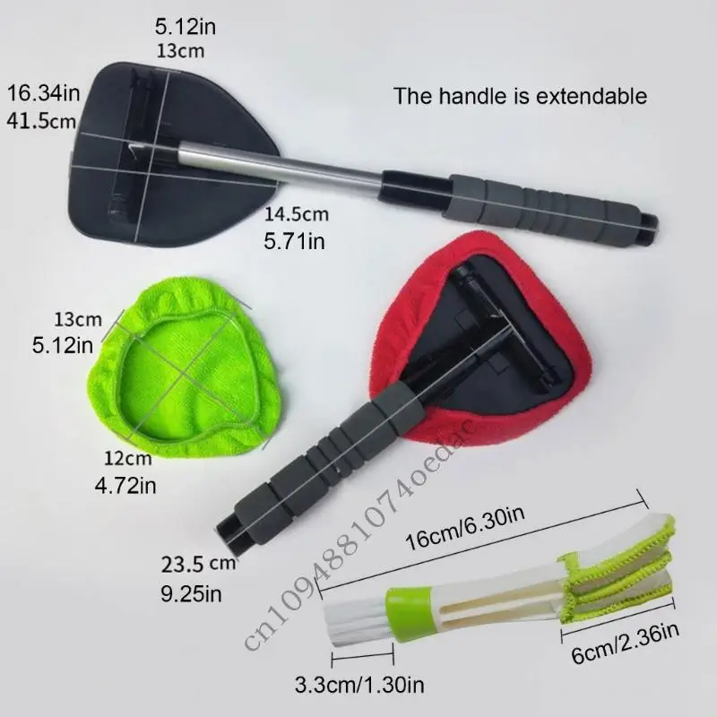 0XXC مقبض ألمونيوم لتنظيف نوافذ السيارة قابل للسحب لتنظيف الزجاج الخارجي الداخلي #6
