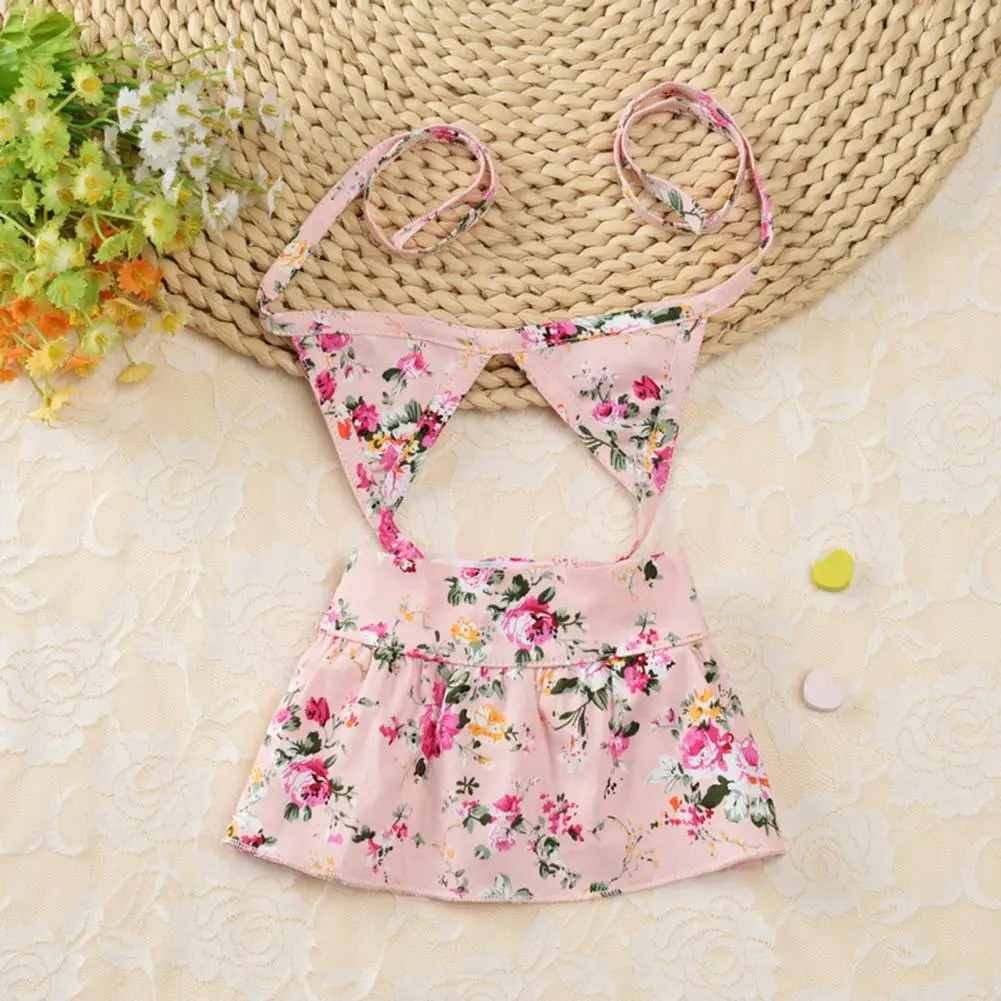 Dog Swimsuit Sling Floral Printing Sleeveless Dogs Bikini Beach Dressing Elegant Soft Puppy Bathing Suit For Swimming Pool