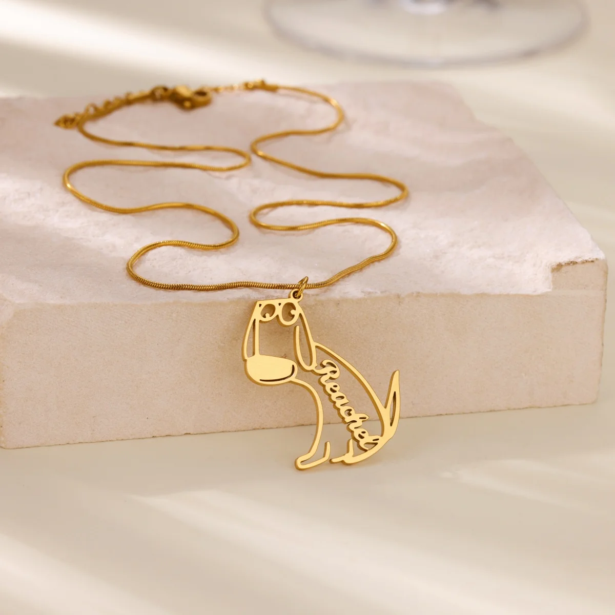 

Customized Dog Name Necklaces For Women Personalized Stainless Steel Chain Name Letter Pendant Necklaces Couple Jewelry Gift