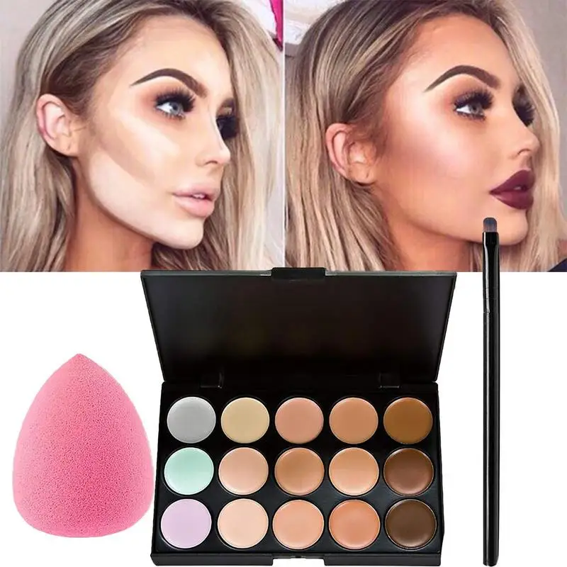 Concealer Palette 15 Colors Full Coverage 15 Colors Color Correcting Concealer Cream Correcting Concealer Palette Foundation