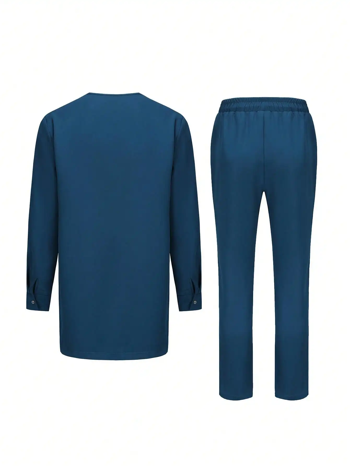 カフタン メンズスーツ 長袖ステッチシャツとソーシャルパンツの2点セット 結婚式 パーティー デザイナーメンズ服 伝統的なスタイル