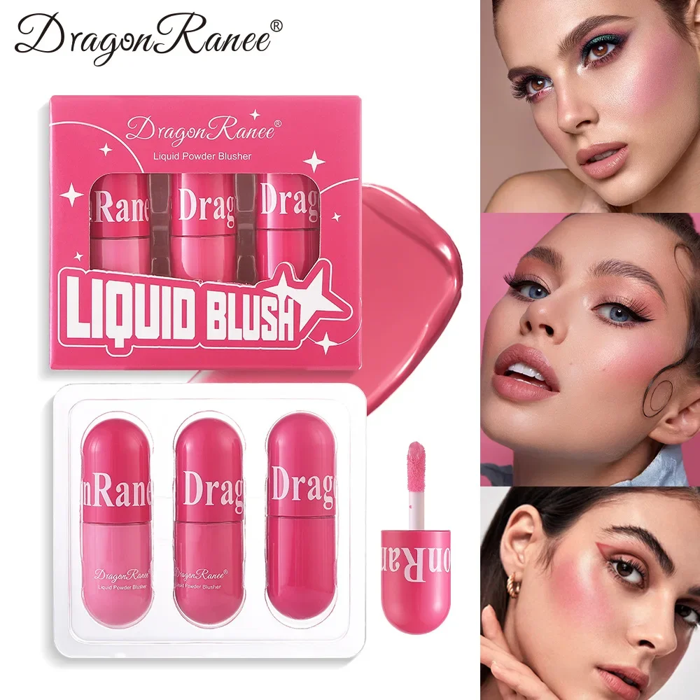 Colorete líquido de larga duración, resistente al agua, brillo Natural, maquillaje para mejillas, contorno, Cosméticos faciales, juego de regalo que no se decolora