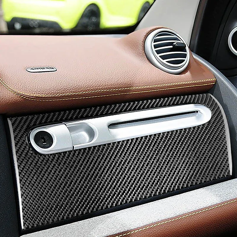 Carbon Fiber Glove Box Cover Handle Decoration Patch Car Stickers For Mercedes Smart 451 Fortwo Brabus451 Inteior Accessories