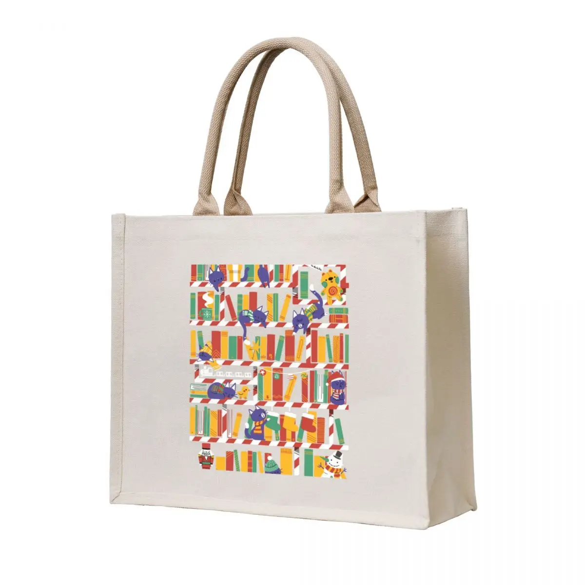 

Xmas Cat Library Tote Bag tote bag women shopper bag woman ecological bags