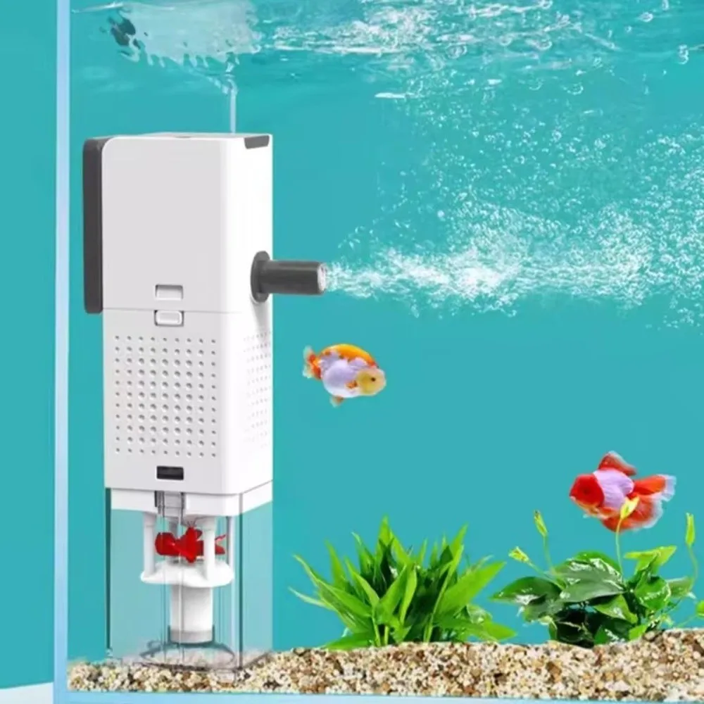 

3-in-1 System Aquarium Filter Silent Operation Plastic Water Purification Pump Strong Power Built-in Filter