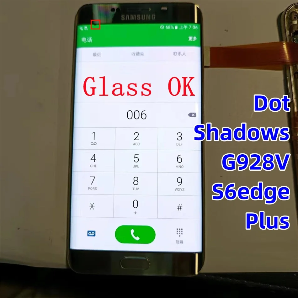 Repair Edge Screen Separete Glass Practice Lcd For Samsung Galaxy S6 edge plus SM-G9280 G928P G928A  S6 + Broken Glass Touch OK