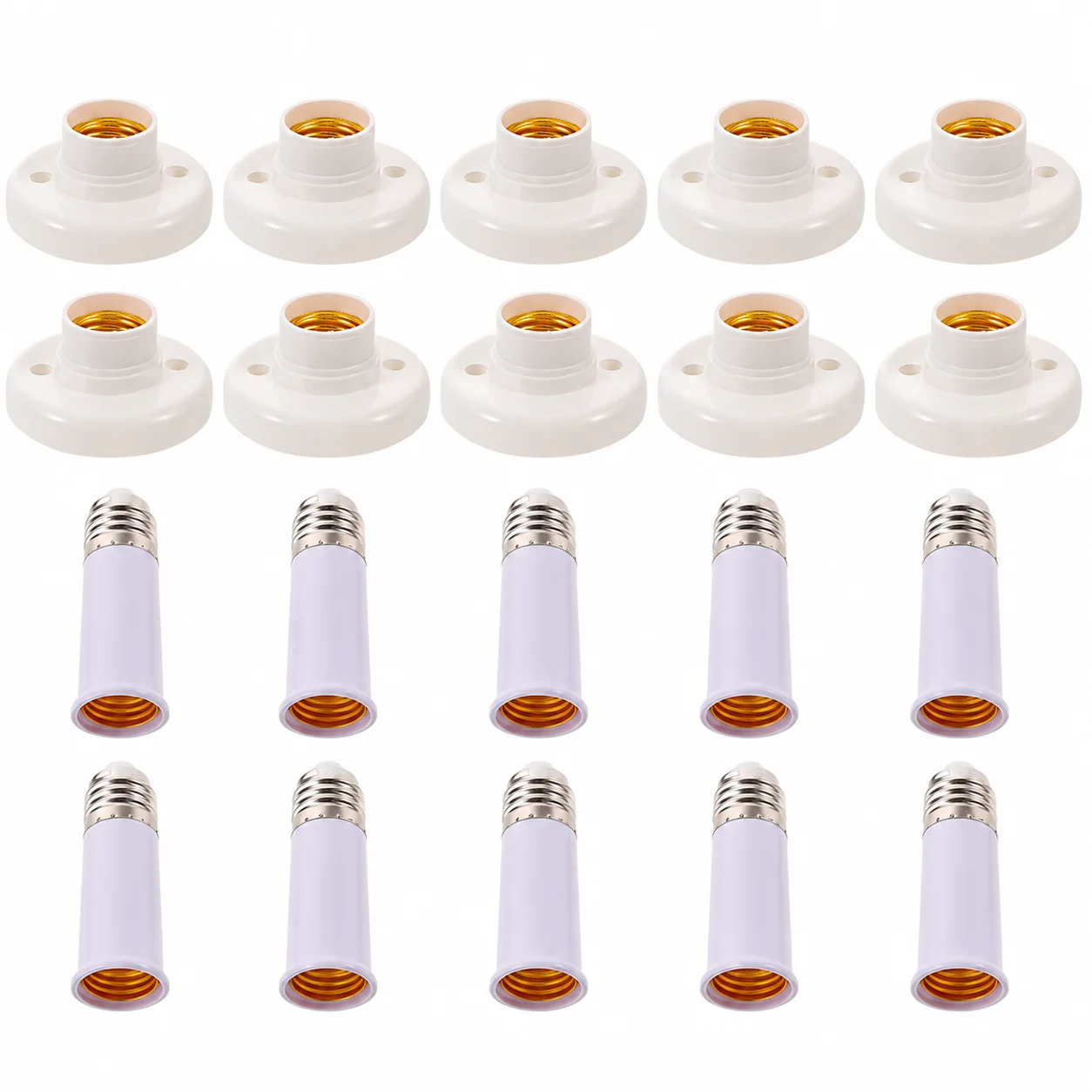 JOYINLED Black E26/ E27 Light Sockets, Retro Edison Lamp Holder with E26 Medium Screw, 200℃ Heat Res