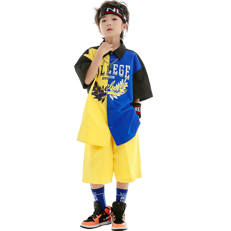 Costumes de danse Hip Hop de salle de Rhpour enfants, Shorts à manches courtes, Tenues Kpop, Jazz Dance, Vêtements de scène pour garçons, Nouveau, 2023, Hr15130