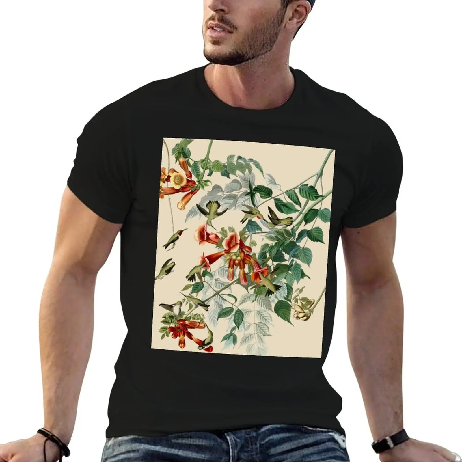 Vintage Hummingbird Illustration - Birds of America - 1800s T-Shirt man tshirt cotton t shirt pack man t shirt graphic T-Shirt