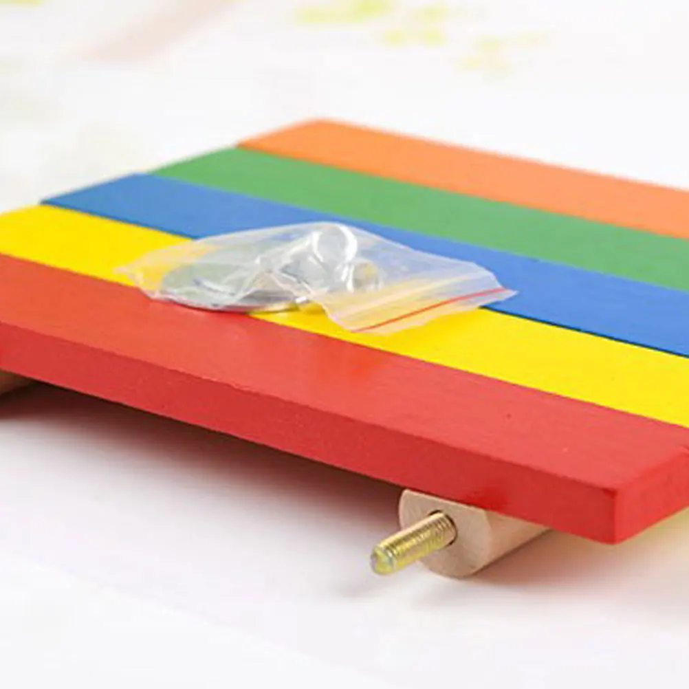 

Small Animal Pet Rainbow Color Wooden Hamster Squirral Platform Natural Wooden Board Cage Nest Accessory Climbing