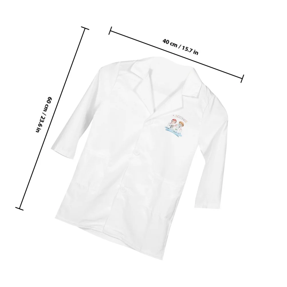 2 قطعة معطف مختبر العلوم مخصص الأبيض عالم زي للمشروعات المدرسية معطف المختبر لعب الأدوار زي ل #4