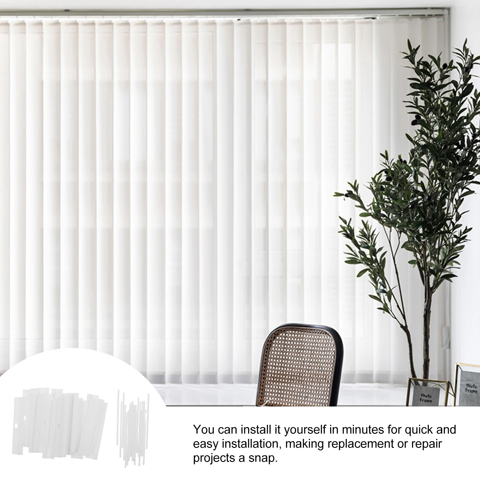 

20 Pcs Vertical Blind Accessories PVC Hanging 89MM Repair Replacement Blinds Holder Window Curtains Hardware