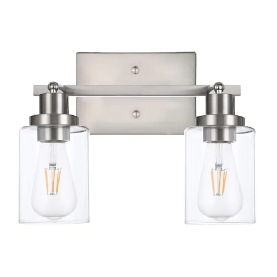 2 Light Track Lighting Kit Kitchen Track Lighting Fixtures Ceiling Mount Bathroom Vanity Wall Scones Light Fixture with Clear G