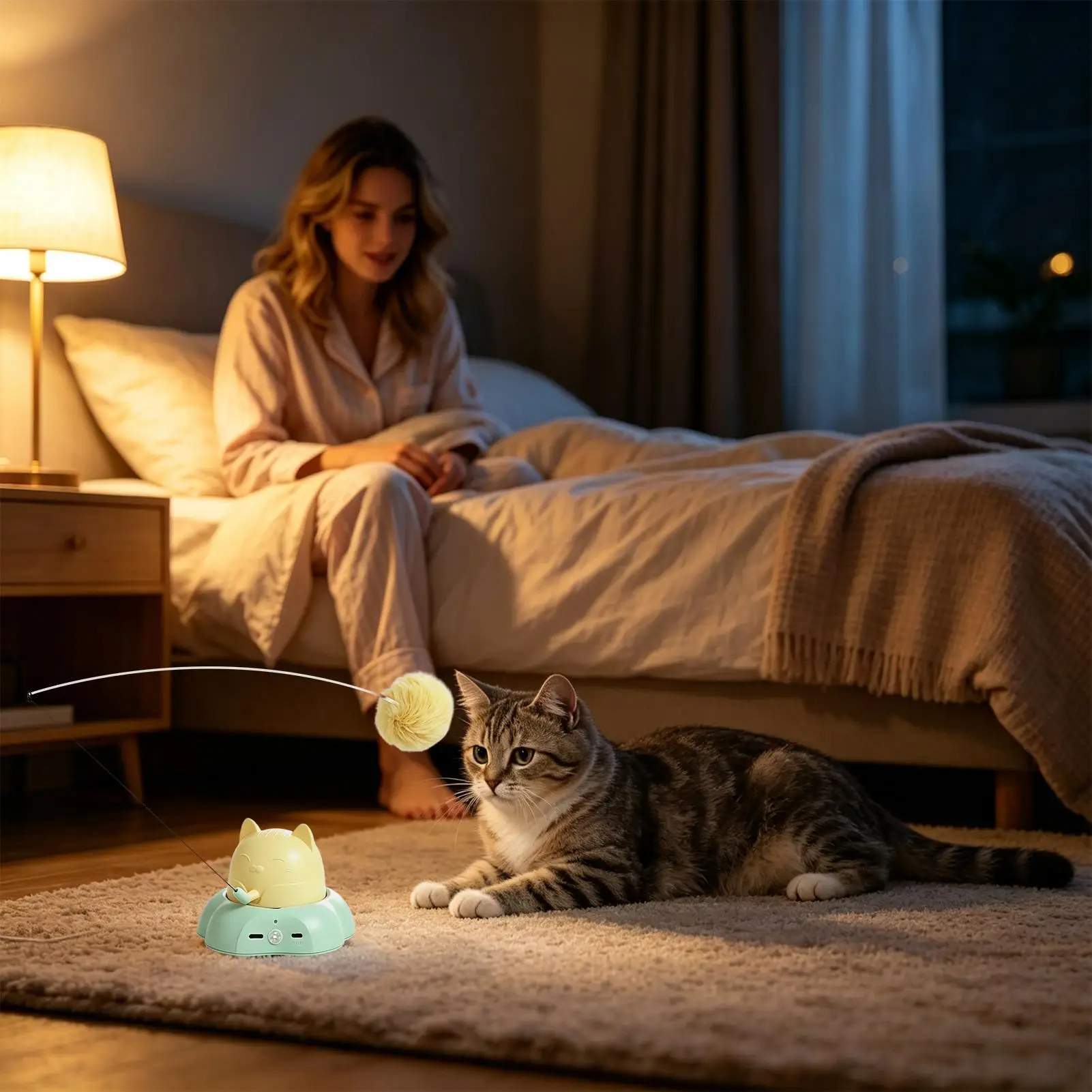 Electric Cat Toy Swinging Rotating Suction Cup Teasing Wand With Sensor Interactive Toys Indoor Cats For Indoor Kitten Play