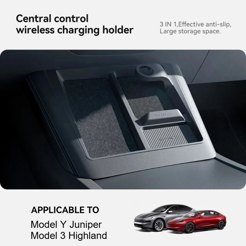 Wireless Charging Stand Phone Headphones Watch Anti Slip Stopper for Tesla Model 3 Highland Model Y Juniper 2025-2026 Parts