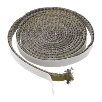 เชือกไฟเตาแบนสีดำซีลประตูแก้วอุปกรณ์เตาผิงทนทานฉนวนกันความร้อนสูงเผาไม้ใช้ในบ้านฤดูหนาว