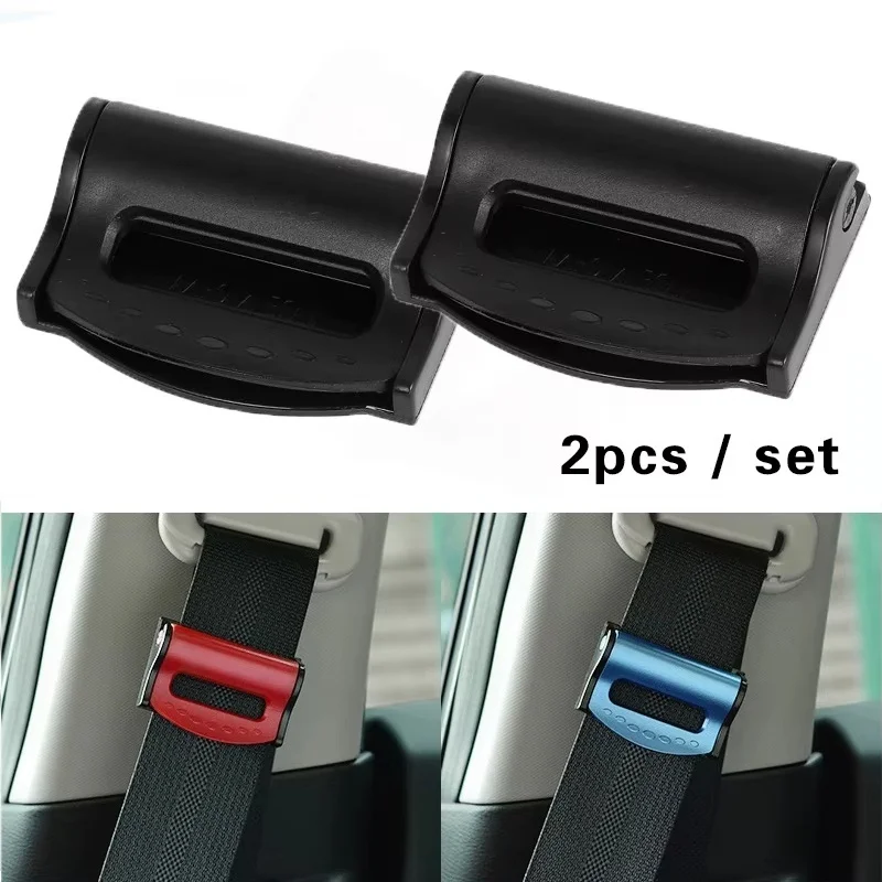 2-4 Pcs/Set Plastic Strong Adjustable Car Safety Belt Clips Slip-Resistant Seat Belt Buckle Simple Clamp Fixing Clip Car Styling