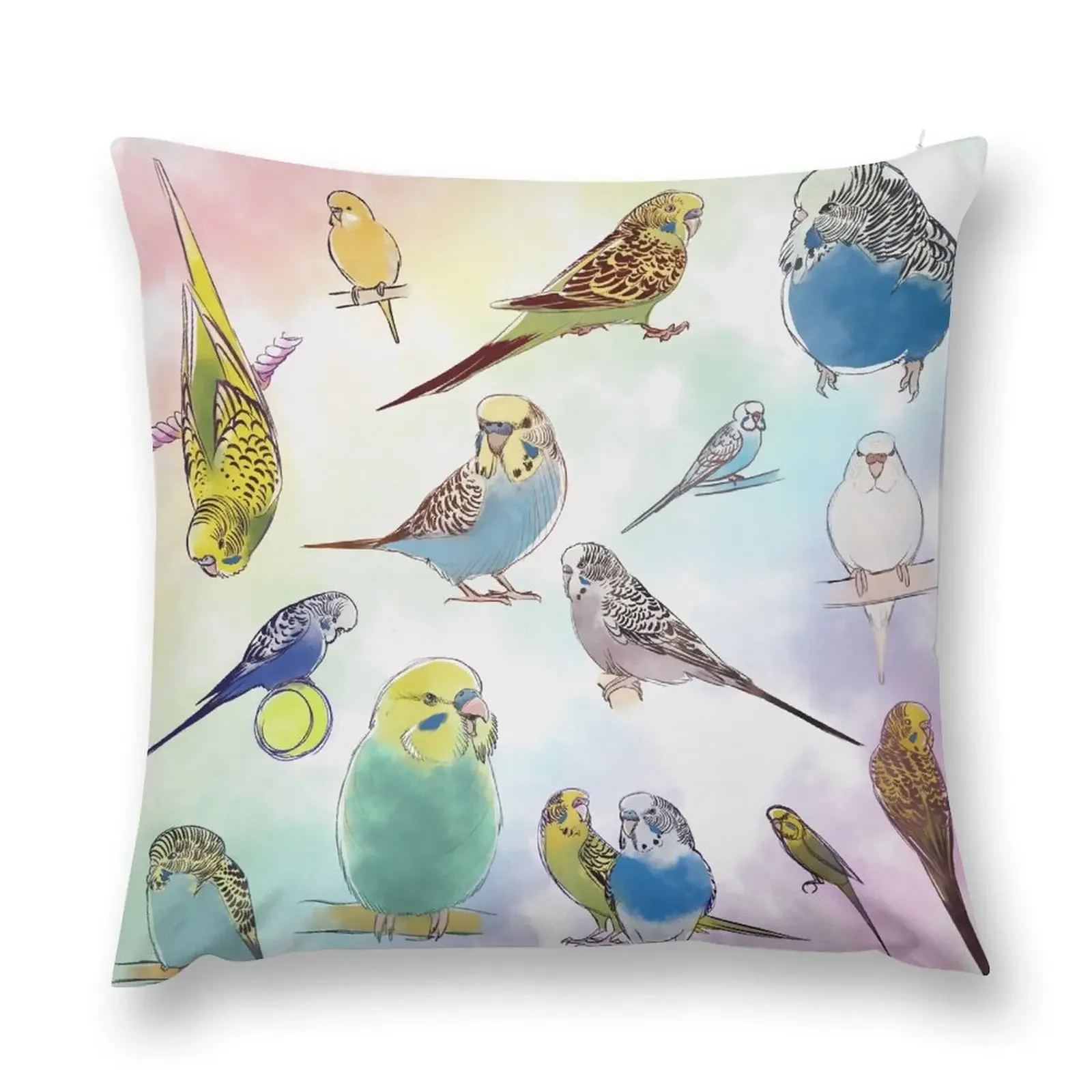 

Budgies Throw Pillow christmas pillow case Pillow Cases Case