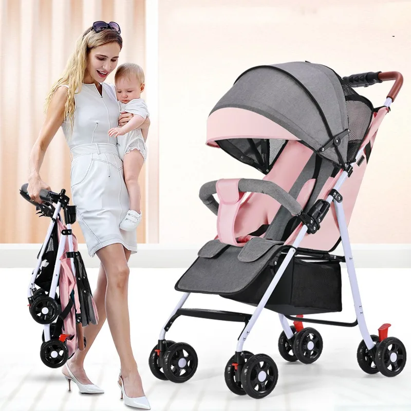 Wholesale Baby Strollers Lightweight Foldable Can Sit Lie Down for Children Four Wheeled Strollers for Babies Baby Stroller