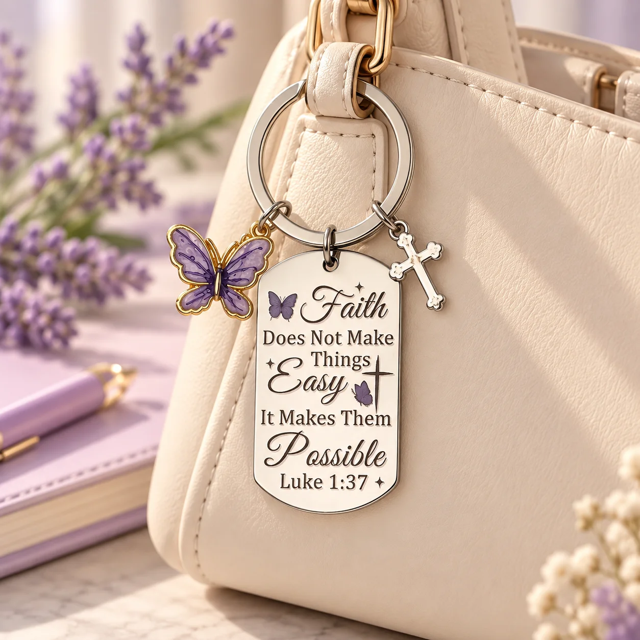 Faith Christian Gifts for Women Cross Bible Verse Keychain Religious Gift for Pastor Sister Mom Teen Girls Christian Gifts