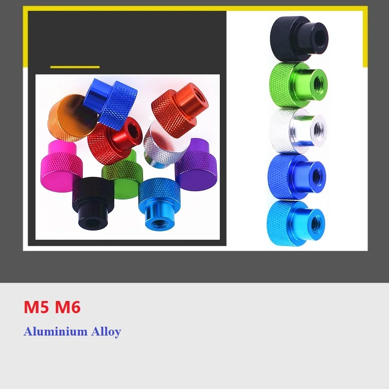 

Aluminium Alloy Knurled Thumb Nuts Thin/Tall Types Hand Grip Knob Step Nut Single Pass Nut Straight Step M5 M6