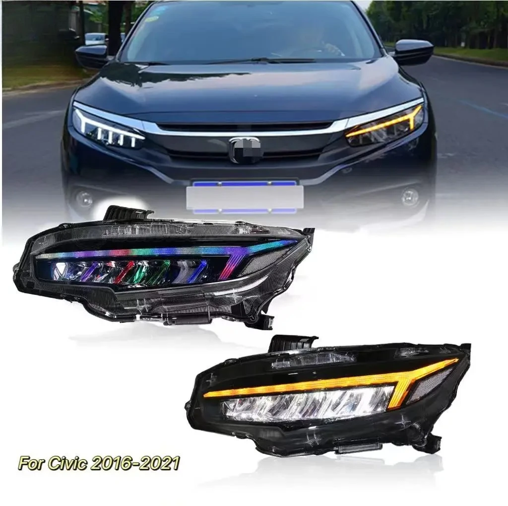 MRD LED Farol para GEN 10 Sedan 2016-2021 Led Head Light RGB farol
