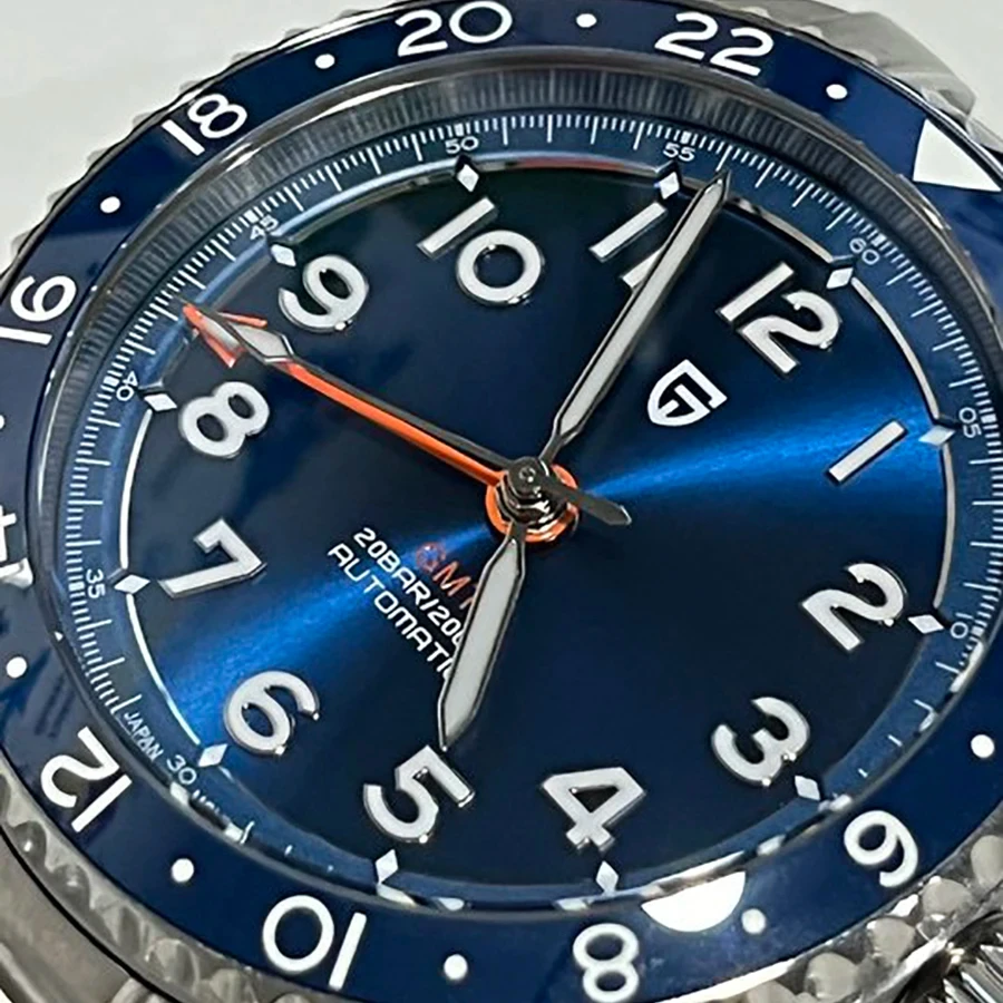 PAGANI DESIGN PD1784 Blue Men\'s Automatic mechanical wristwatch GMT Luxury Sapphire stainless steel Dress Watch for men