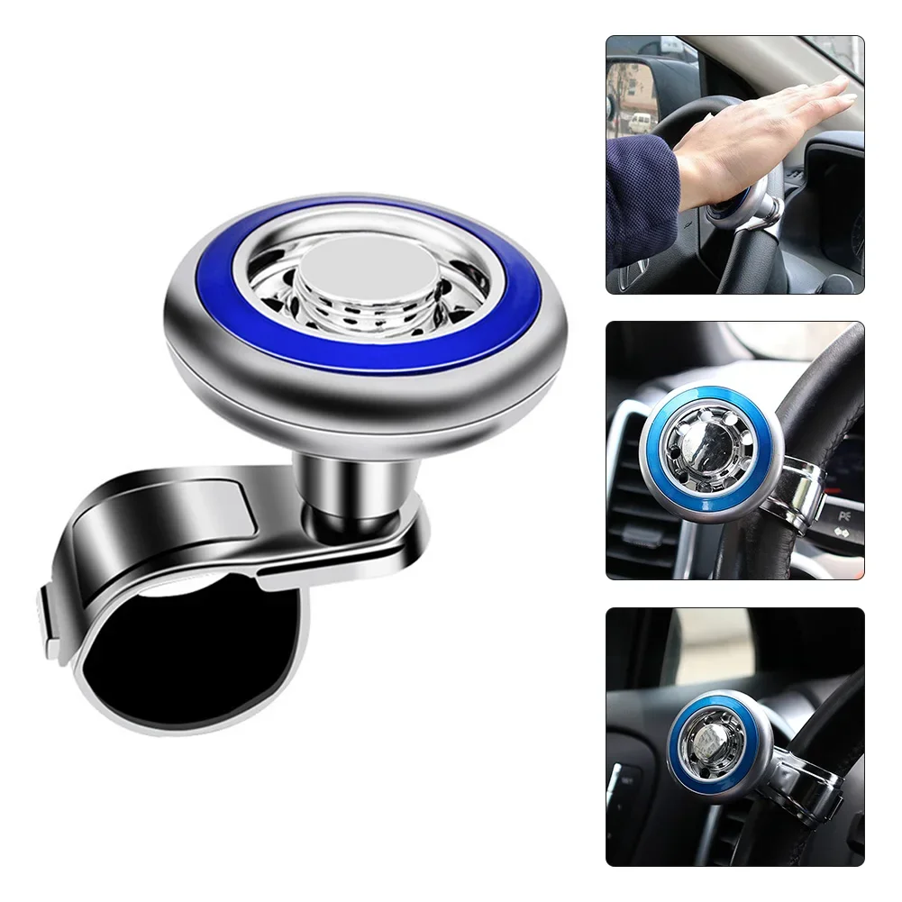 

Car Turning Steering Wheel Booster Spinner Knob 360Degree Rotation Metal Bearing Power Handle Ball Shaped Helper Hand Control