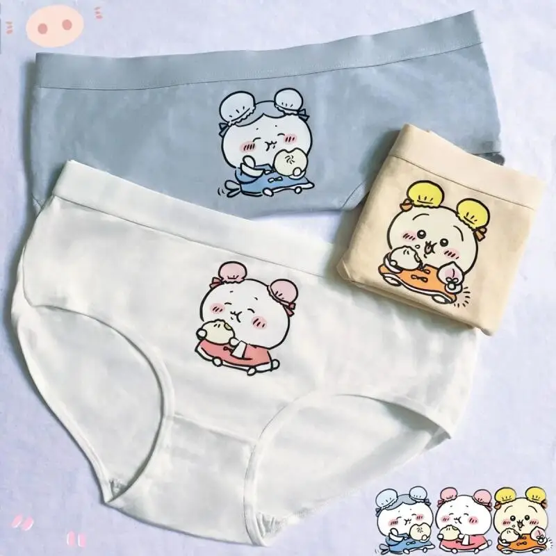 Y2K Chiikawa Hachiware Usagi Cartoon Anime Women Underwear Girl Panties Cotton Briefs Cute Lingerie White Soft Triangle Pants