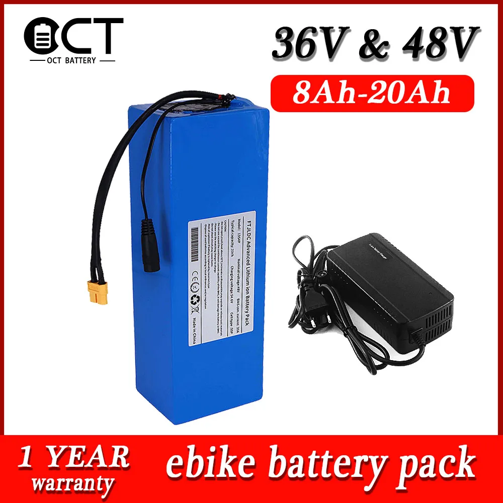 

18650 Battery 48V 20AH Electric Bike Battery 36V 13AH 14.4AH Lithium Ebike Battery Pack for 350W 500W 750W 1000W Motor