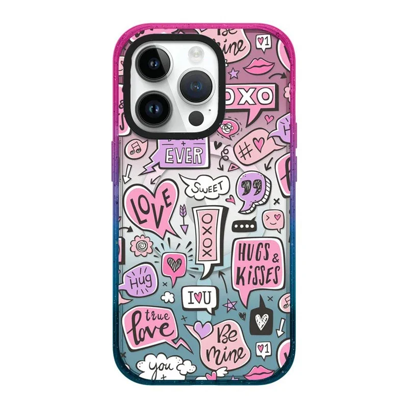 

MagSafe Acrylic Pink Tag Phone Case Cover for IPhone 12 13 14 15 Pro Max Case for IPhone 15 Pro Max