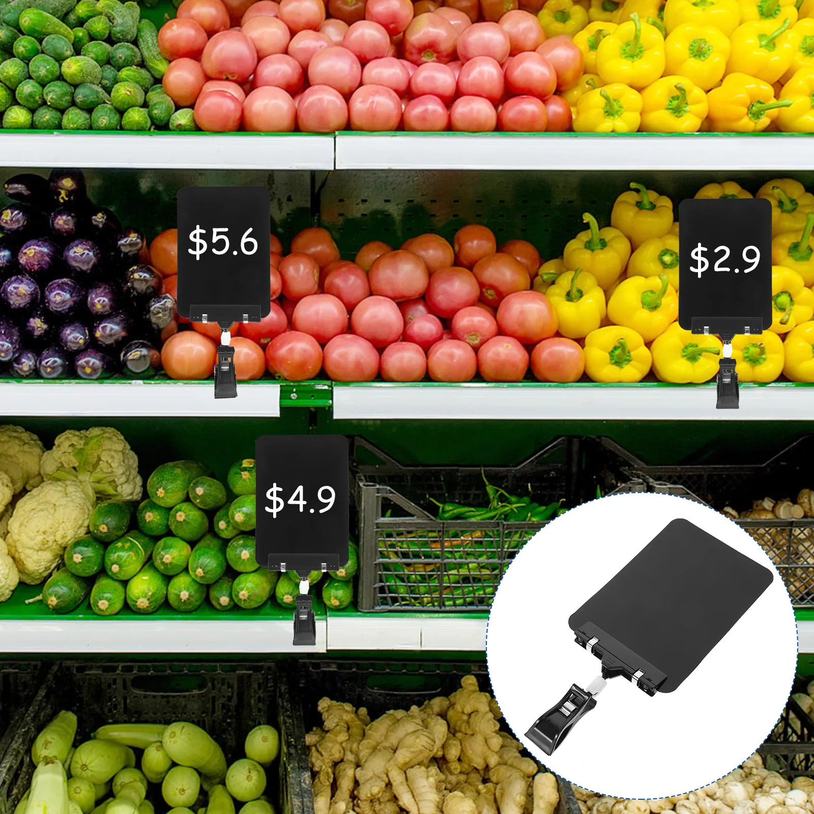 

10 Pcs Tags Price Label A6 Advertising Promotional Signs Blackboard Clips Fruit Shop Supermarket Display Holder Signs Label