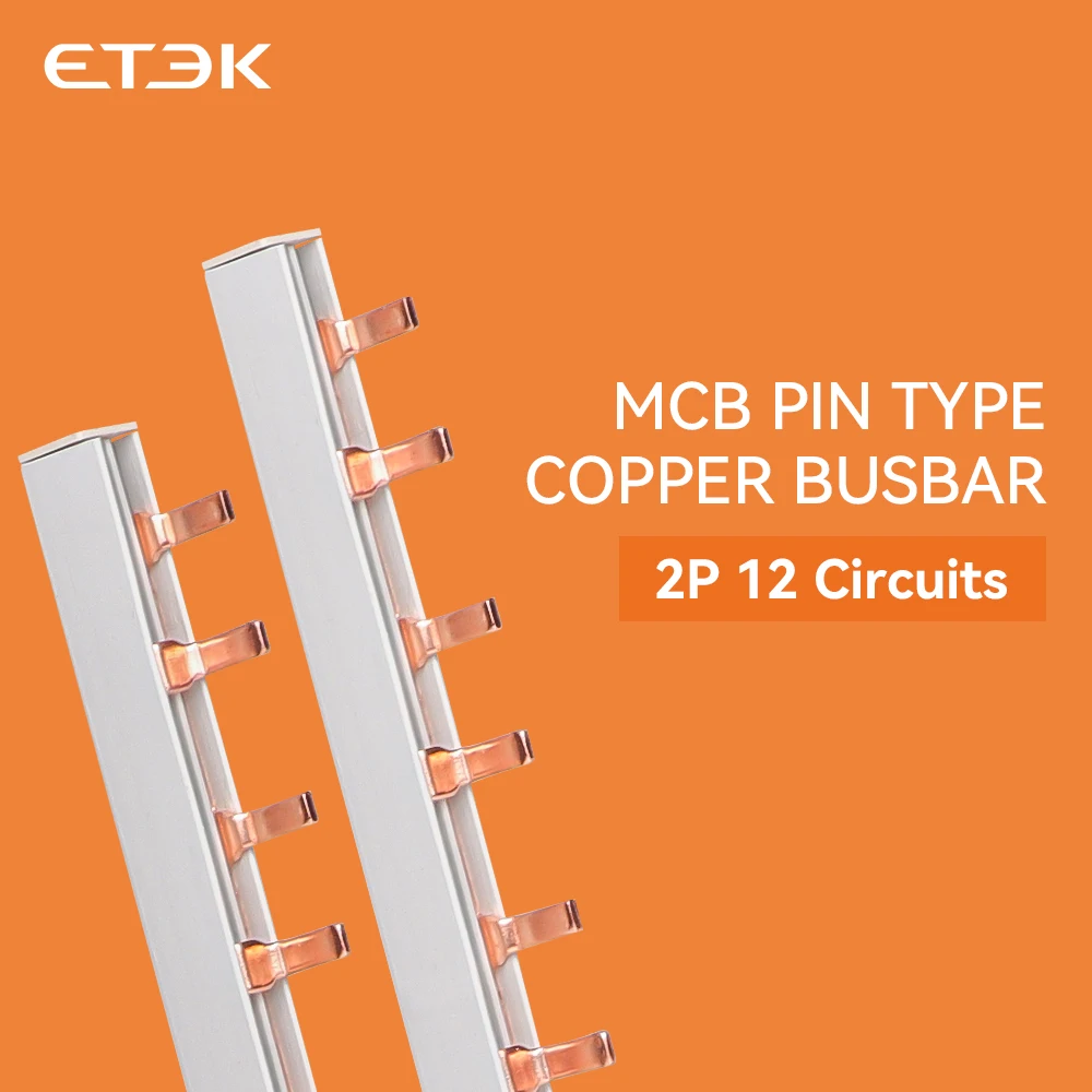 ETEK EK101-2 Pin type Busbar 1P 63A Cross Section 10mm² 12way