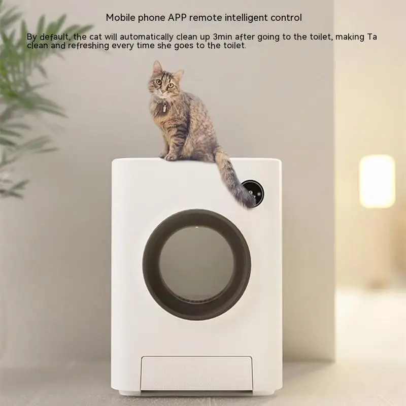 Large Capacity Automatic Cat Litter Box Fully Enclosed Toilet Deodorant Anti-Sand Electric Smart Cat Poop Basin Cat Supplies