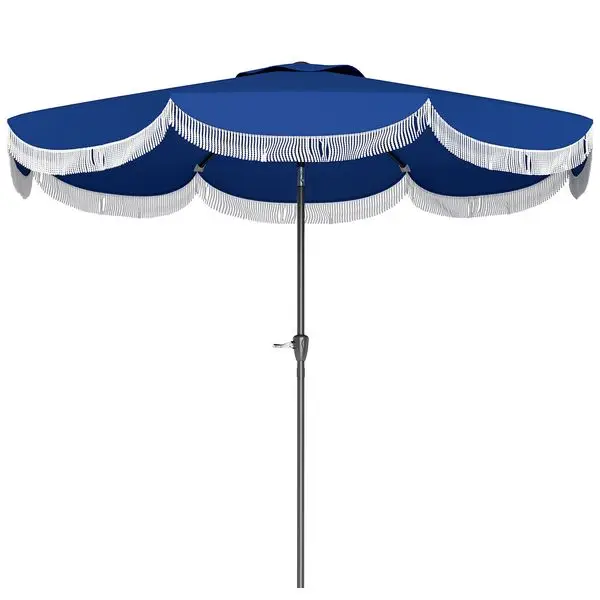 

Outsunny 9FT Patio Umbrella, UPF 30+ Outdoor Market Umbrella with Crank, 8 Ribs, Push Button Tilt, Vented Patio Table Umbrella f