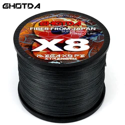 GHOTDA 8 Strands Braided PE Fishing Line 500M 1000M Fly Wire Multifilament Carp Wire X8 Japan Multicolor Sea Line Super Strong
