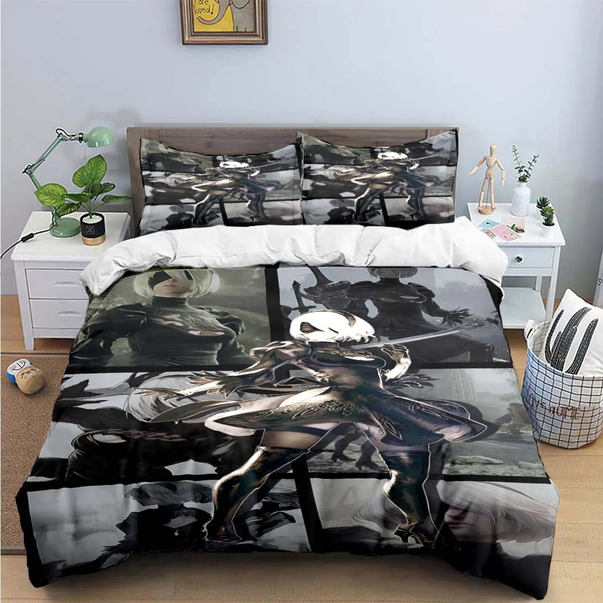 2025 Famous Film Role A-Automata Nier  Print Bedding Sets Bed Supplies Set Duvet Cover Bed Comforter Set Bedding Set Luxury Gift