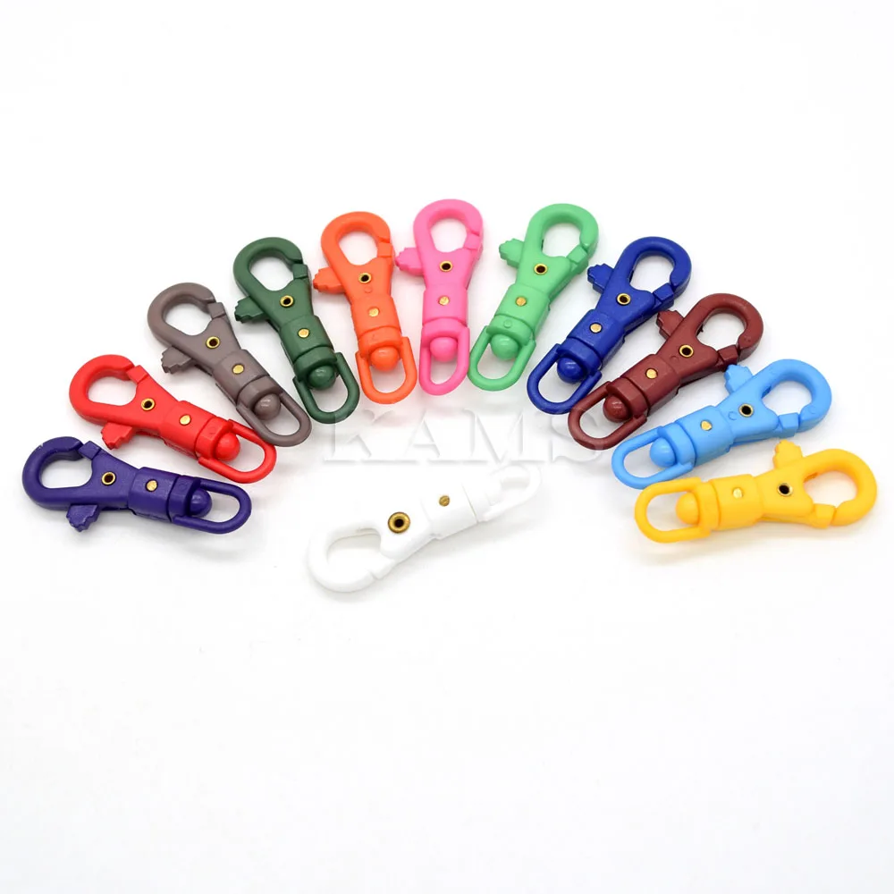 12 pcs 1/4\'\' Swivel Snap Colorful Plastic Hook For Weave Paracord Lanyard Buckles Backpack Webbing