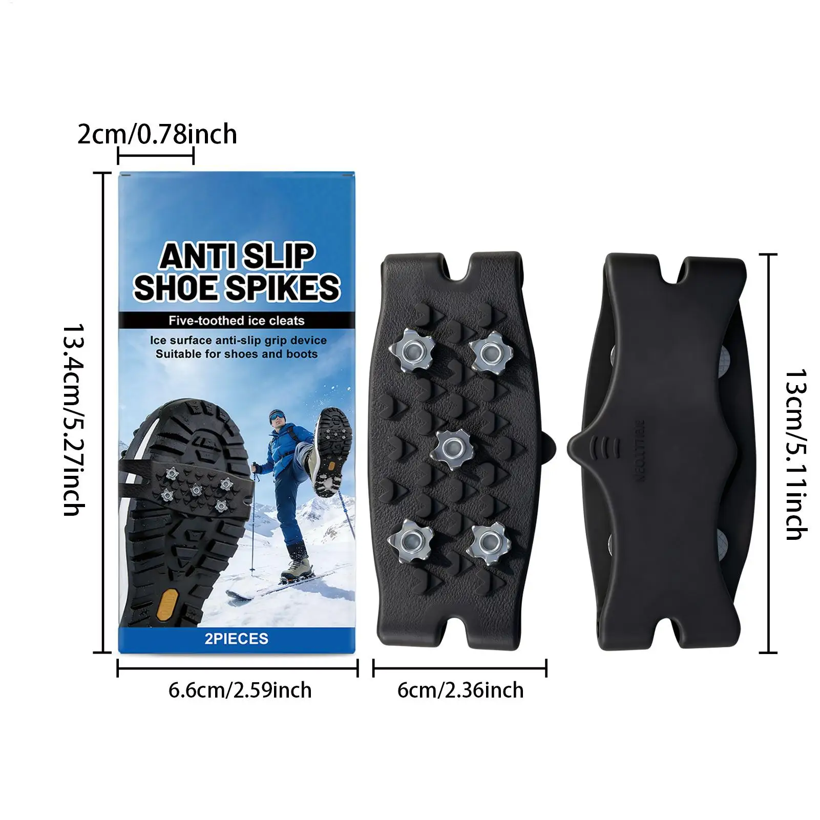 Ice Cleats For Shoes And Boots Anti-Slip Gripper Crampons Ice Spikes For Shoes For Winter Hiking Climbing Fishing Trekking view 6