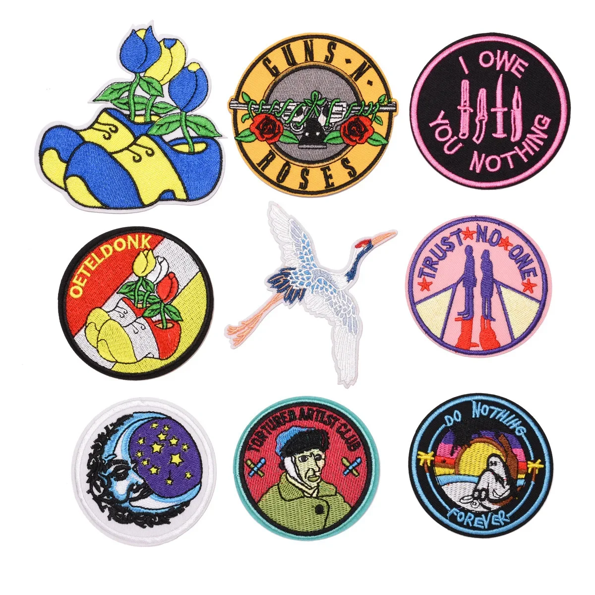 5pcs/bag New Fashion High-end Circular Embroidery Patch DIY Clothing Home Textile Accessories Patch