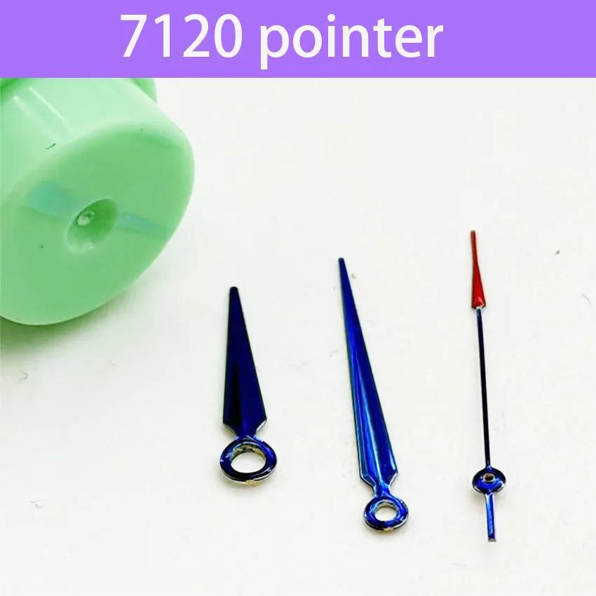 1 set Blue Three-Needle Pointer Watch Accessories Suitable for 7120 Movement - Non-Luminous Hour Minute Second Hands