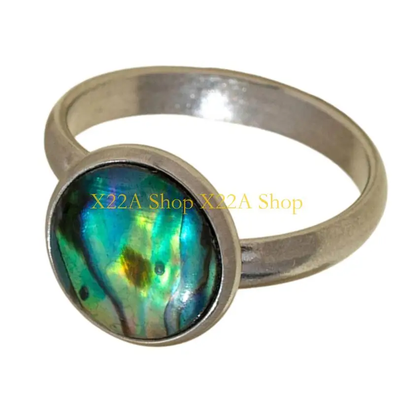 Unique Adjustable Alloy Ring Adorned With Natural Seashells for Dates Travels