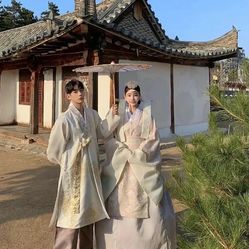 Original Hanbok Traditional Korean Clothes Men High-quality Luxury Embroidery Court Hanfu 3-piece Set Wedding Costume Customized